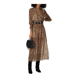 Waverly Grey Black and Brown Long Sleeve Dress
